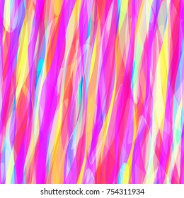 Vertical wavy stripes. Pink seamless texture with blue, red, yellow, white inclusion. Abstract vector background for web page, banners backdrop, fabric, home decor, wrapping