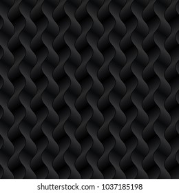 Vertical wavy stripped seamless pattern. Neutral black tileable vector background.