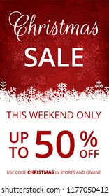 Vertical web banner for Christmas with snowflakes border