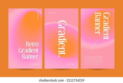 Vertical web banner template retro gradients colorful abstract blurry