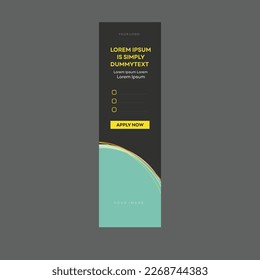 Vertical Web Banner Template Vector - Black Sea green