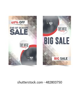 Vertical Website Banner, Discount Background Design