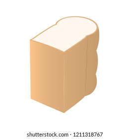 Vertical wheat bread isolated on white background, vector.