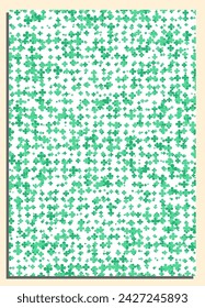 Vertical white abstract background with Green meadow of flowers, cover, title page of presentation, report, album in A4 format. Template layout for design of printed products. Vector banner