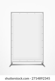 Vertical Anuncio blanco aislado sobre fondo blanco. Maqueta de Vector 3D