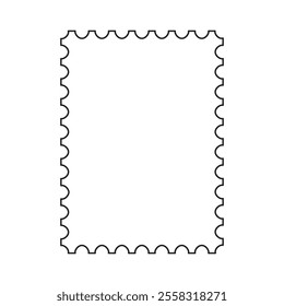 Vertical white blank postage stamp template isolated vector illustration