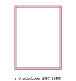 Pizarra blanca en blanco de Vertical o tablero marcador con un marco rosa Vector aislado