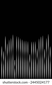 Vertical líneas blancas, fondo negro con espacio vacío. Plantilla de tablero negro en blanco y Anuncio de Vertical. Aislado.