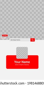 Vertical white and Red User Interface Template For Social Media. Put your Logo and Header Under the Background. Vector illustration