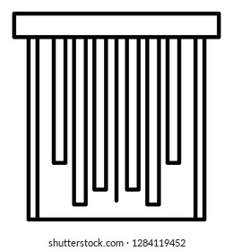 Vertical window roller icon. Outline vertical window roller vector icon for web design isolated on white background