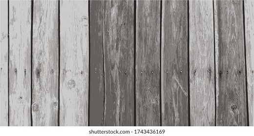 Vertical wood planks. Vintage ramming wood. Vintage antique background. Vector eps-10