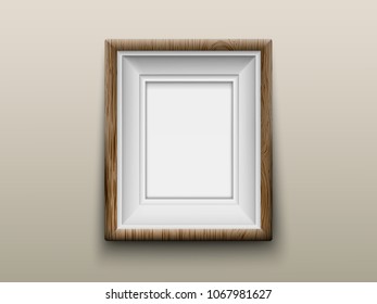 Vertical wooden frame for photos or paintings on wall