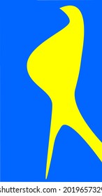 Vertical Yellow Blue Poster Design. Vector Eps 10.