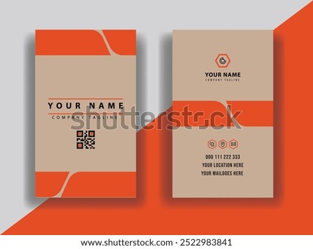 Vertical yellow modern creative professional business card template design corporate identity or real estate company business card design.