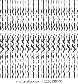 vertical zig zag pattern geometric stripes and lines monochrome halftone black white texture vector background for web and print