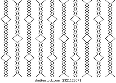 Vertical of zigzag lines of pattern vector. Design ethnic style black on white background. Design print for illustration, texture, textile, wallpaper, background. Set 2