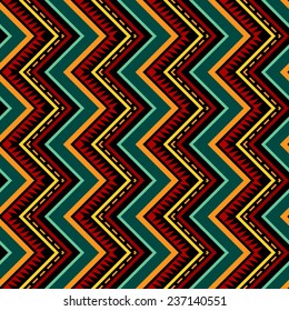Vertical zigzag tribal seamless geometric pattern. Abstract repeatable background. Decorative zigzag texture. Vector file is EPS8.
