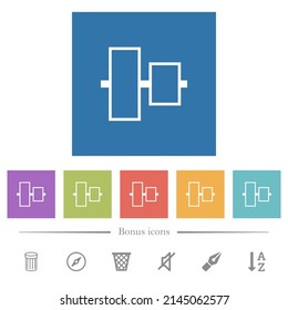 Vertically align to center  outline flat white icons in square backgrounds. 6 bonus icons included.
