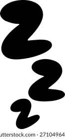 A vertically elongated stack of black zzz symbols, suggesting deep or prolonged sleep.
