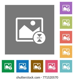 Vertically flip image flat icons on simple color square backgrounds