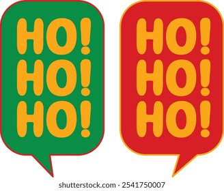 vertically Illustration of a picture of Santaclaus' voice laughing
