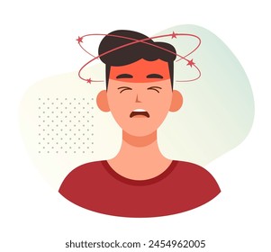 Vertigo - type of dizziness - Spinning Head - Stock Illustration as EPS 10 