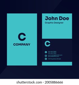 Vertikal Layout. Simple and Elegant Business Card Design Template