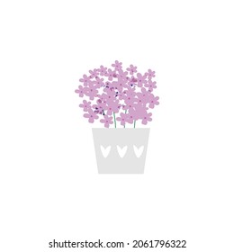 Flores de vectores en la ilustración vectorial de la olla