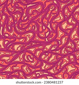 sehr abstraktes, dickes, flüssiges doodles, nahtloses Muster