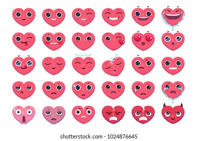 Very accurate hearts emoticon without strokes cute heart emoji set 30 pieces kawaii