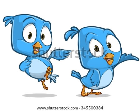 Very adorable birds character set with different poses and emotions isolated on white background
