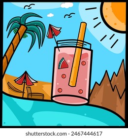 Very aesthetic vector summer holiday icons