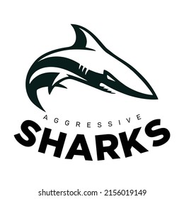 Very Aggressive Animal Shark Logo