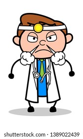Very Aggressive - Professional Cartoon Doctor Vector Illustration