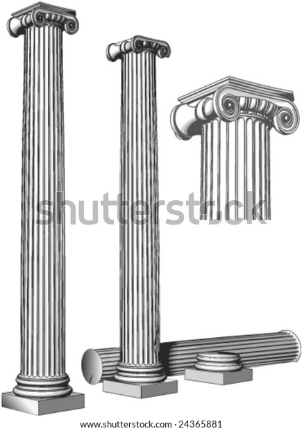 Very Ancient Pillars Stock Vector (royalty Free) 24365881 