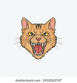 very angry cat vector sticker design. It's looking very good.