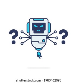 Very angry cute character simple pose mascot logo illustration