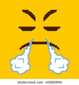 Very Angry Face Pixel Art Background