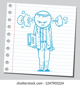 Very angry school teacher