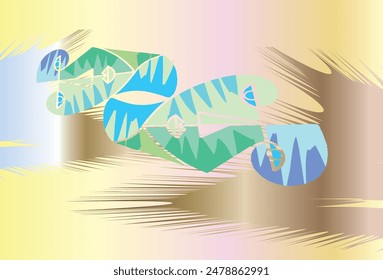 Very artistic face painting, vector illustration