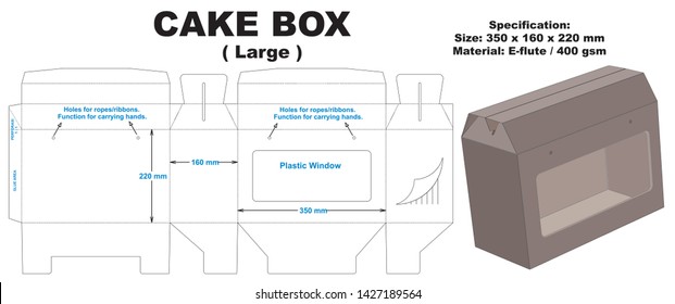 A very attractive cake box with plastic windows. Large size.