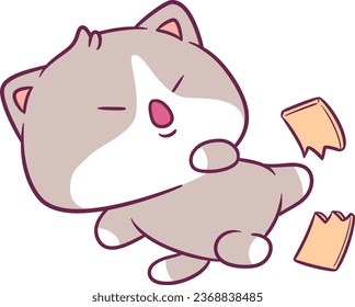 very attractive cute cat illustrations, with a cute and kawai style, suitable for children's merchandising