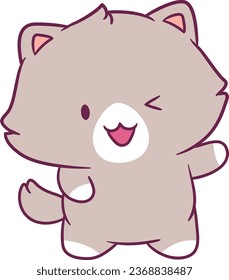 very attractive cute cat illustrations, with a cute and kawai style, suitable for children's merchandising