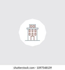 Very Attractive Editable Colored Building Line  icon. Eps-10.