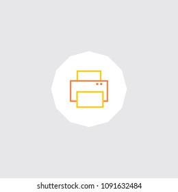 Very Attractive Editable Colored Line printer icon. Eps-10.