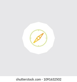 Very Attractive Editable Colored Line direction compass icon. Eps-10.