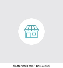 Very Attractive Editable Colored Line Store icon. Eps-10.
