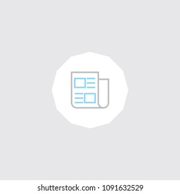 Very Attractive Editable Colored Line Newspaper icon. Eps-10.