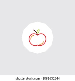 Very Attractive Editable Colored Line apple icon. Eps-10.