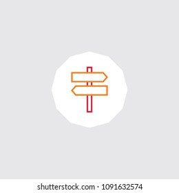 Very Attractive Editable Colored Line blank road sign icon. Eps-10.